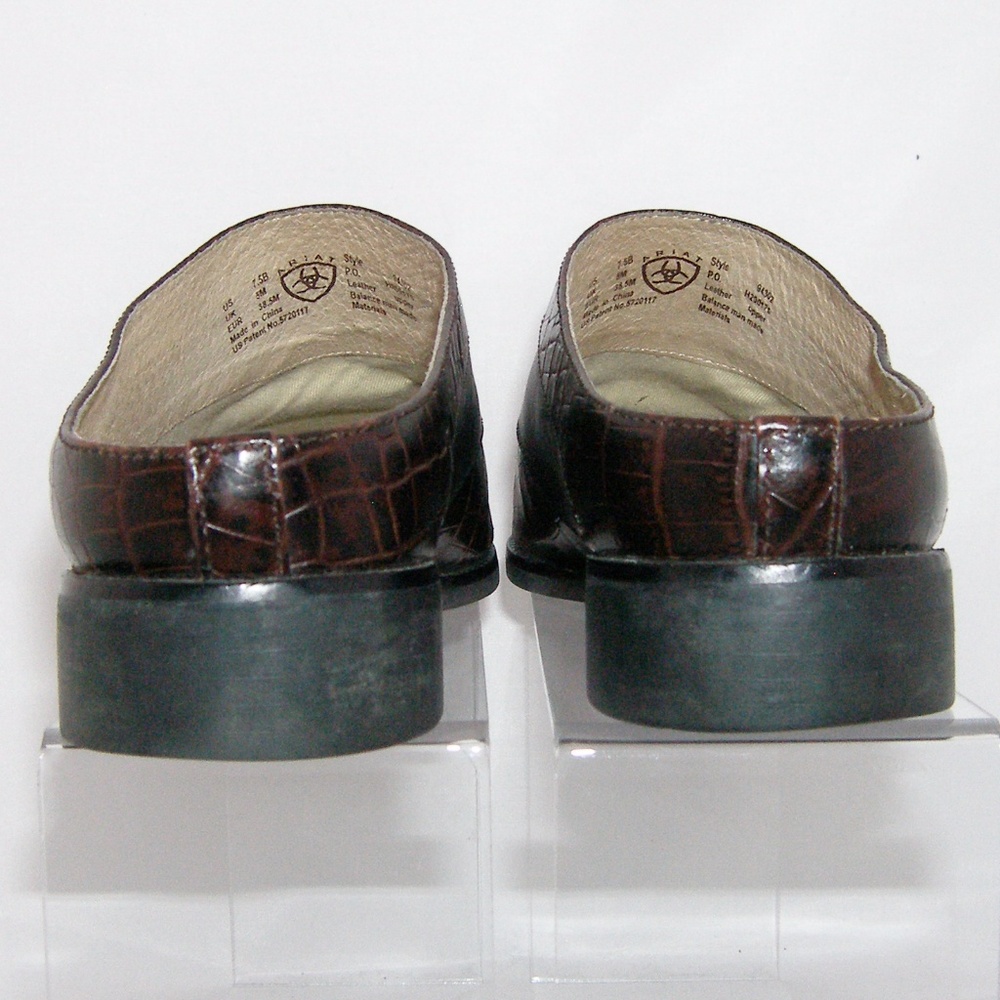 Ariat leather reptile print clog black brown 7.5B - Picture 6 of 11